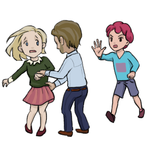 Illustration zum Thema Gewalt und Belästigung