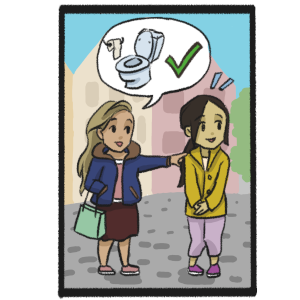 Illustration zum Thema Toilettengang